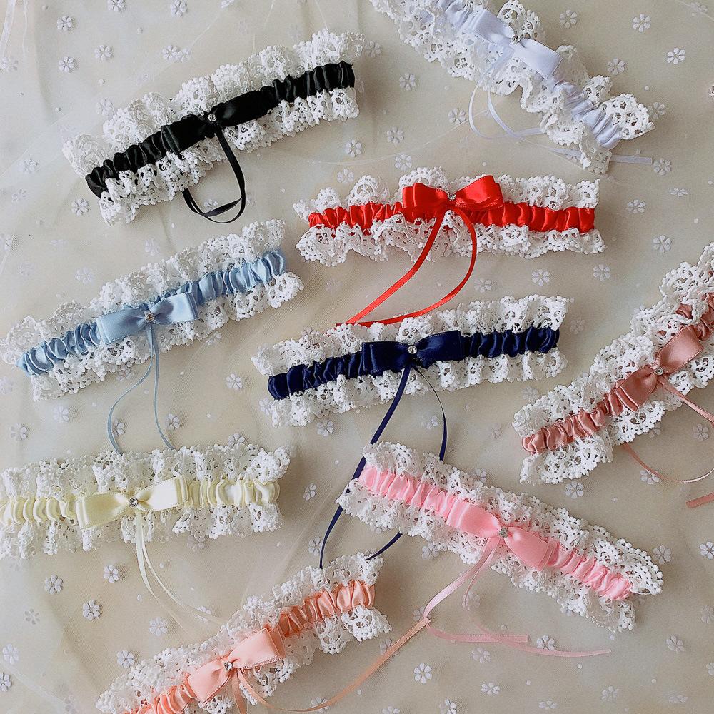 Kasure Hurtownia Kobiety Dziewczyna Księżniczka Cosplay Wesele Impreza Ślubna Koronka Kwiatowy Niebieski Noga Pierścień Pętla Pończocha Pas Do Pończoch