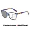 Photochromic Multifocal Reading Glasses for Women Anti Blue Light Far Sight Eyeglasses Ultra Light Spring Leg Presbyopia Glasses