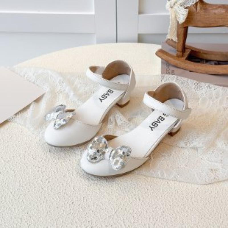 Girls White Rhinestone Bow Decor Mary Jane Dress Shoes 27 белый