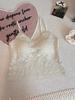#Summer new pure desire wind V-neck lace dispensing splicing ice silk vest female slim one-piece with chest pad