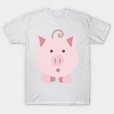 T-Shirt Damen Niedliches Überraschtes Schwein Schwein Harajuku Print Kawaii T-Shirt Sommer Kurzarm Damen T-Shirt Top