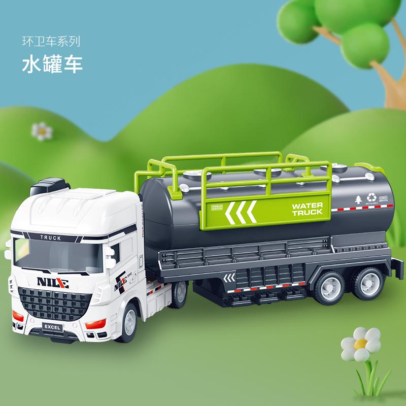 Barnas Simulerte Treghetsrenovasjonsbil, Byrengjøring Søppelbil Resirkulering Feiemaskin, Baby Leketøybil