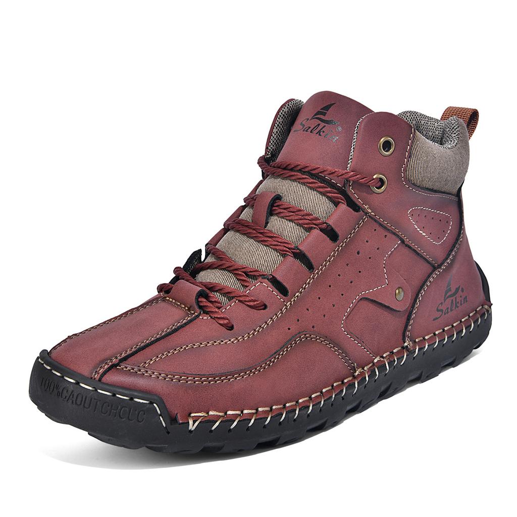 Men's Shoes Classical Vintage Soft Skin-friendly Feeling Frosted Genuine Leather Business Ankle Boots Handmade Casual Boots