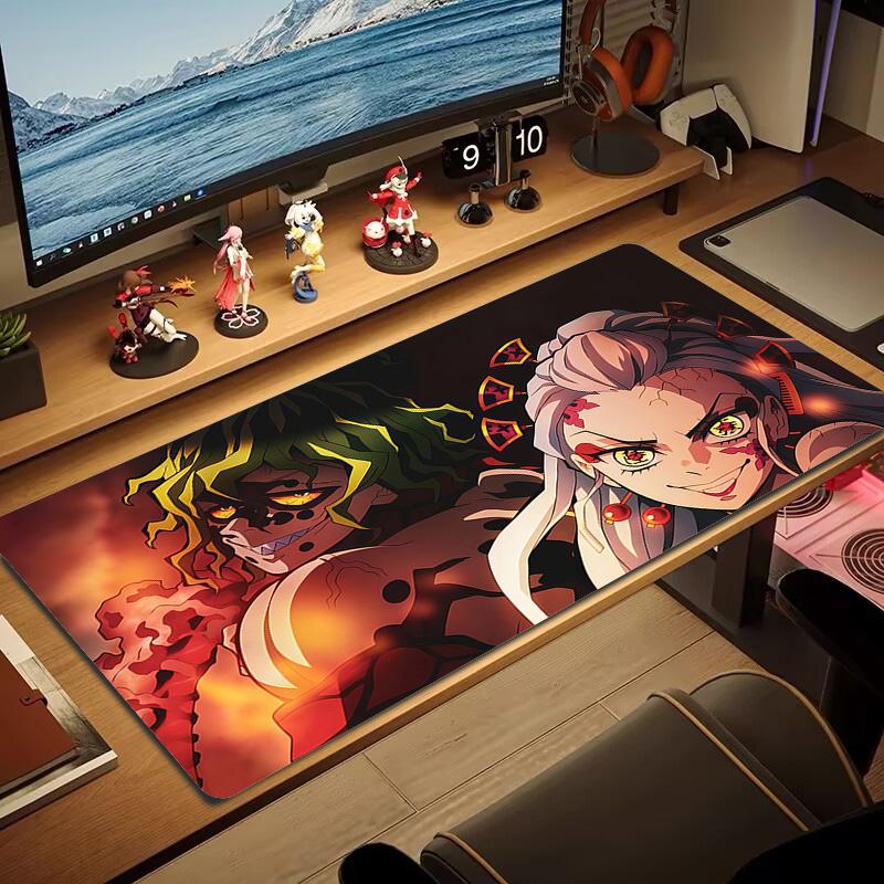 Demon Slayer Print Cushion Non-slip Laptop Tablet Big Mousepad XXL Mat Mini PC Playmat With Lock edge