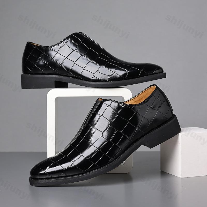 Men's Leather Shoes 2025 New High-quality Business Casual Shoes Luxury Men's Dress Oxford Shoes Stone Pattern Large Size 39-48