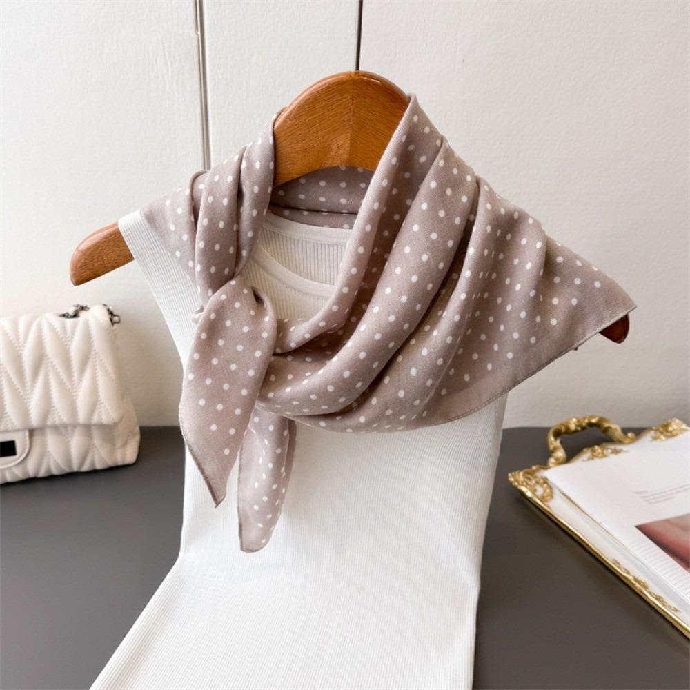 New 65*65cm Head Scarf Cotton Feel Polka Dot Foulard Bandana Women Hijab Square Neckerchief Headscarf Spring Autumn Wraps