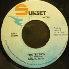 

7inch Record NINJAMAN - Protection NONE Sunset Records 1993 Jamaica Reggae, Ska & Dub Used