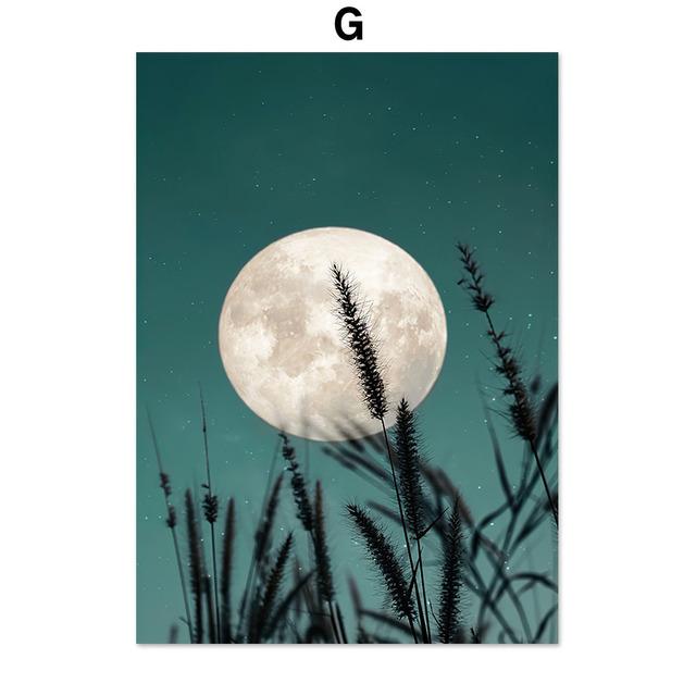 Divination Constellation Moon Sky Palm Reed Nordic Art Wall Posters And Prints Canvas Painting Pictures For Living Room Decor