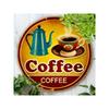 Vintage Metal Coffee Sign Wall Art Decor 8x8 Inch