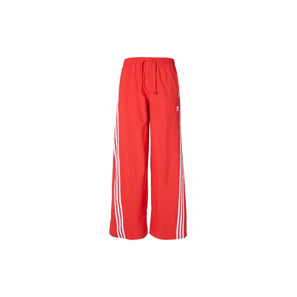 Adidas Originals Trefoil Spice Girl Series Three-Stripe Relaxed Wide Leg Track Pants Women Bottoms Red IV9315