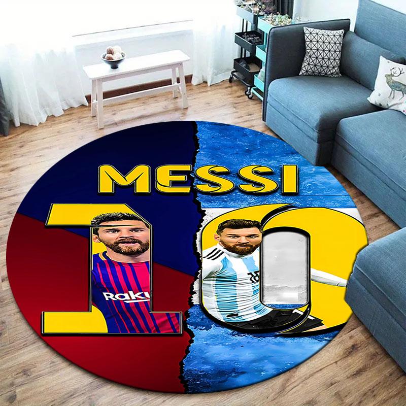 Messi Round Area Rug,Carpet Rug for Living Room Bedroom Sofa Playroom Decor,Non-slip Floor Mat
