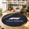 Round Rug Custom NameF1 Pattern Non Slip Carpet Home Floor Decor