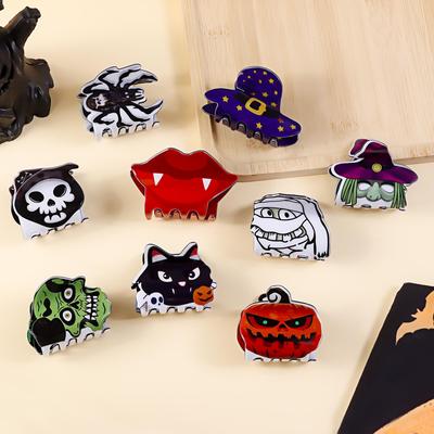 Bamboo Yao Halloween Kürbis Fledermaus Haarklammer – Damen Herbst- & Winterschmuck