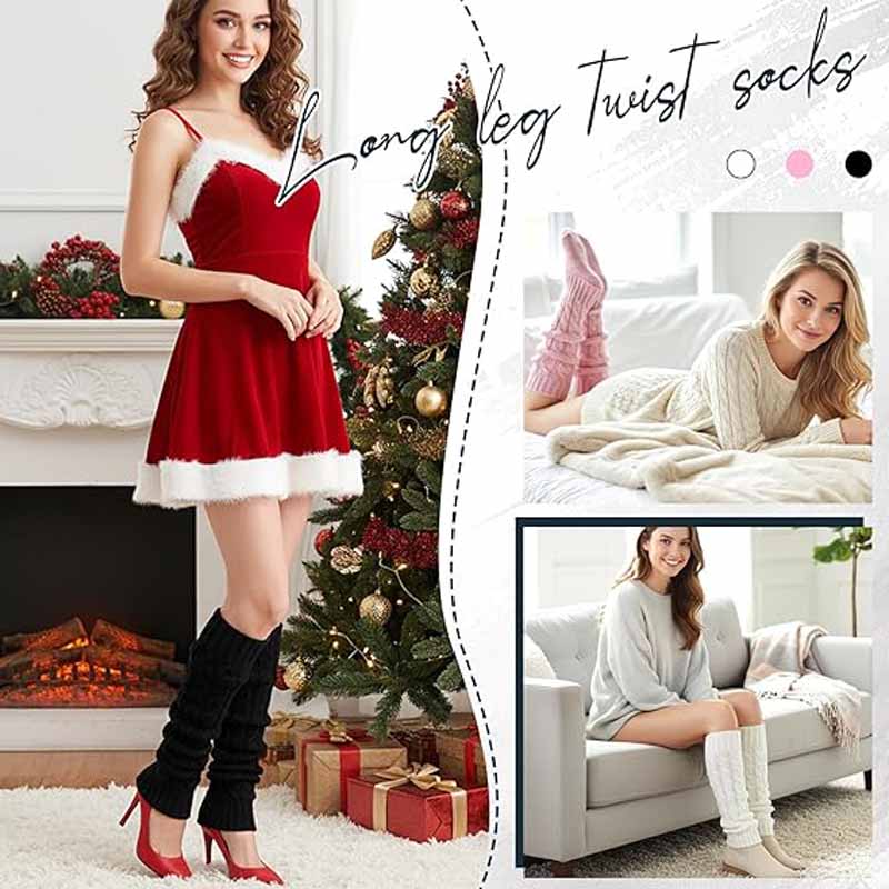 Thick Woolen Knit Leg Warmers for Autumn and Winter