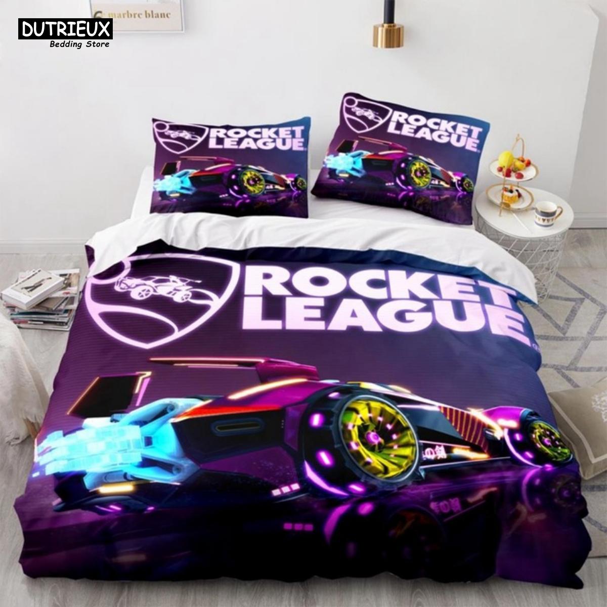

Rocket League Single Size Bed Linen Kit America Car Gaming Bed Linen Boys Teens Full Size Twin Size Queen Size King Dimension Size Comforter Cover EU single(135x200cm)