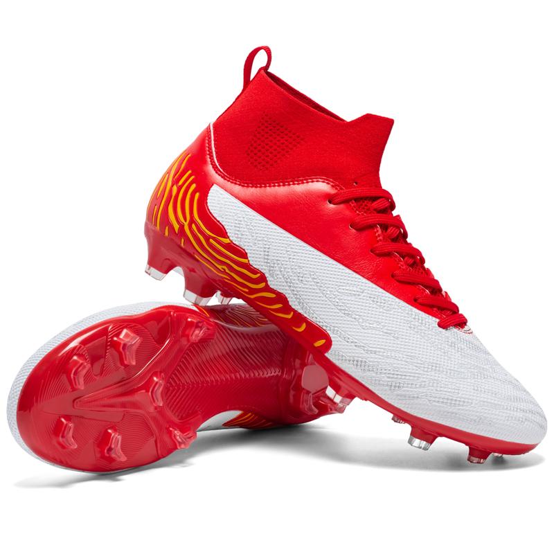 

Мужские футбольные бутсы для улицы и тренировок, Нескользящие легкие футбольные кроссовки, Удобные дышащие бутсы для газона 41 красный