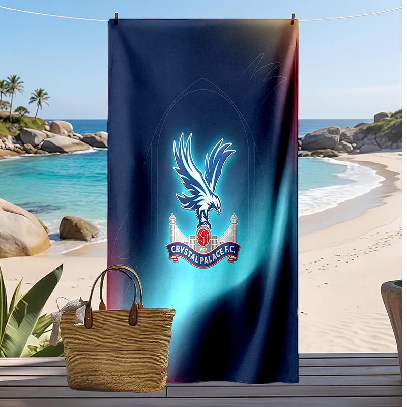 Asciugamano da Spiaggia con Stampa del Crystal Palace Football, Asciugamano Grande Morbido ad Asciugatura Rapida per Spiaggia Campeggio Nuoto