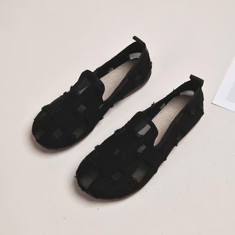 Üreges vászoncipő női pamut vászonbélés izzadságelnyelő, légáteresztő lapos talpú cipő kényelmes könnyű, csúszásmentes gumitalp