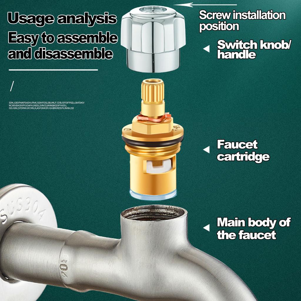 304 Stainless Steel Bath Kitchen Faucet Cartridge Replacement Part Ceramic Valve Stem Water Tap Hot Cold Water