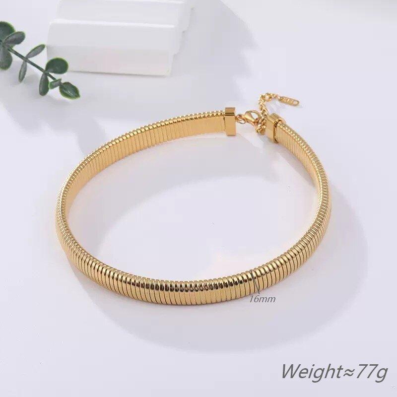 Light Luxury Fashion Elastic Bracelet Necklace Stainless Steel Plated 18K Gold Men'S And Women'S Element Jewelry