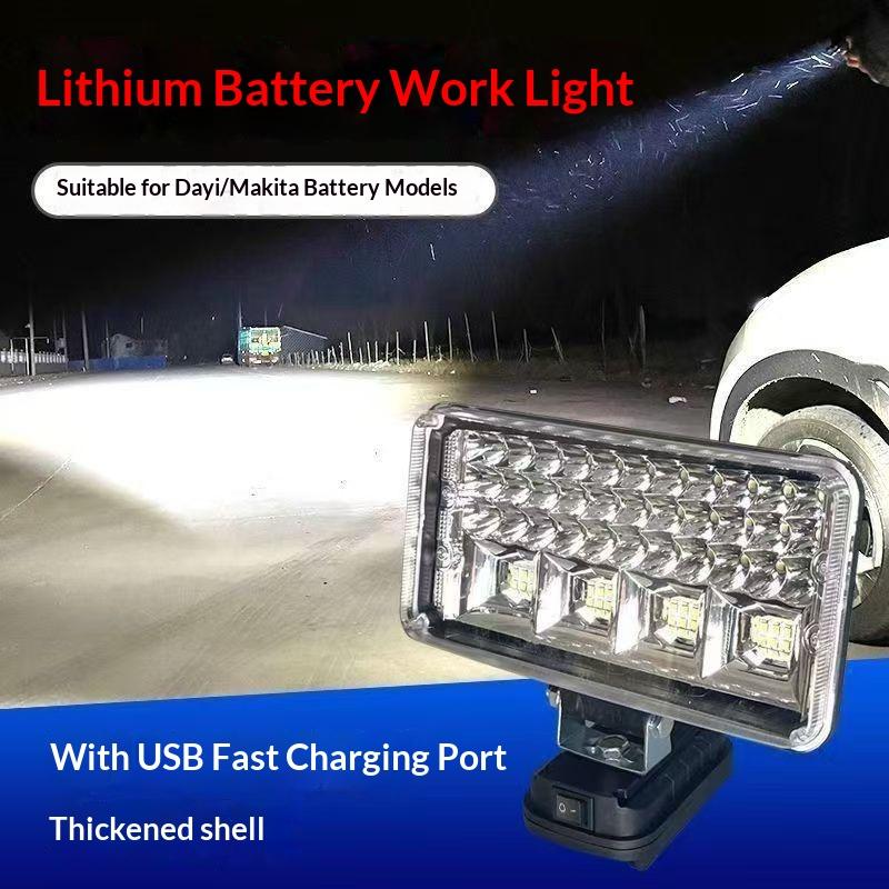 Adjustable LED Work Light for Mak 18V Li-ion Battery Portable Waterproof Emergency Flood Lamp for Construction Jobs