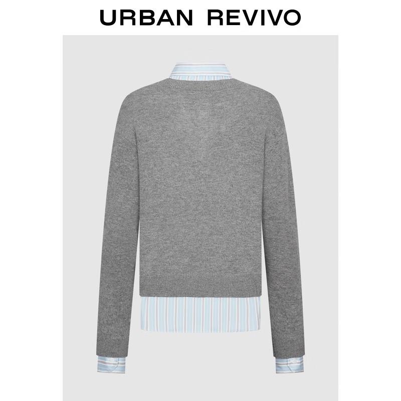 UR Women's Faux Two-Piece Colorblock Striped Knit Sweater