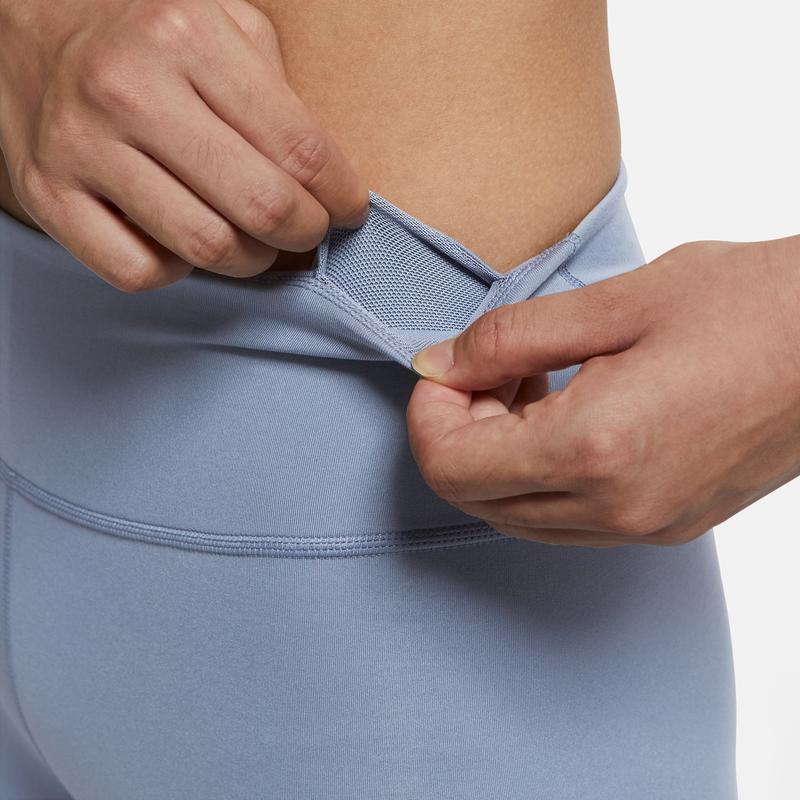 Nike Solid Color Mid-Rise Quick-Dry Training Fitness Pants Women bottoms Slate-Blue DQ1171-493