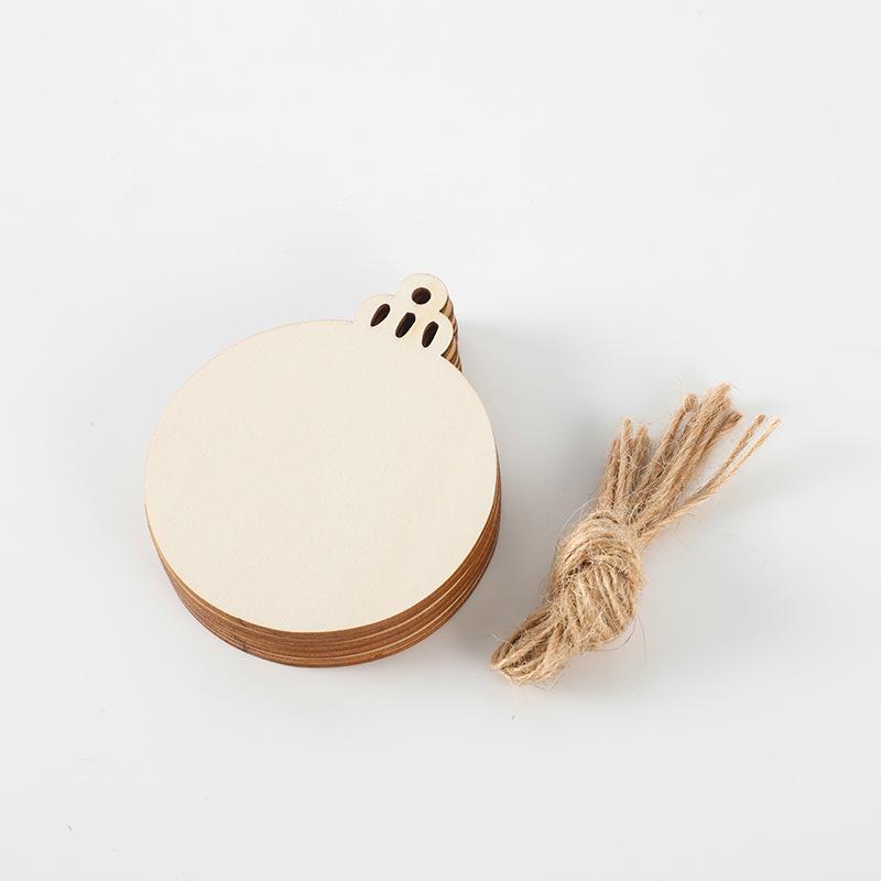 

10 шт. Деревянные рождественские шары для DIY, украшение, круглые крафтовые безделушки, бирки, подвесное украшение для Рождества, Нового года, кулон-декор 10pcs