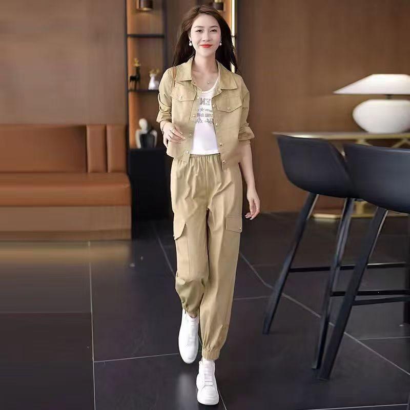 Urban Style Womens Summer Suit Set With Long Sleeves For Office Casual Wear