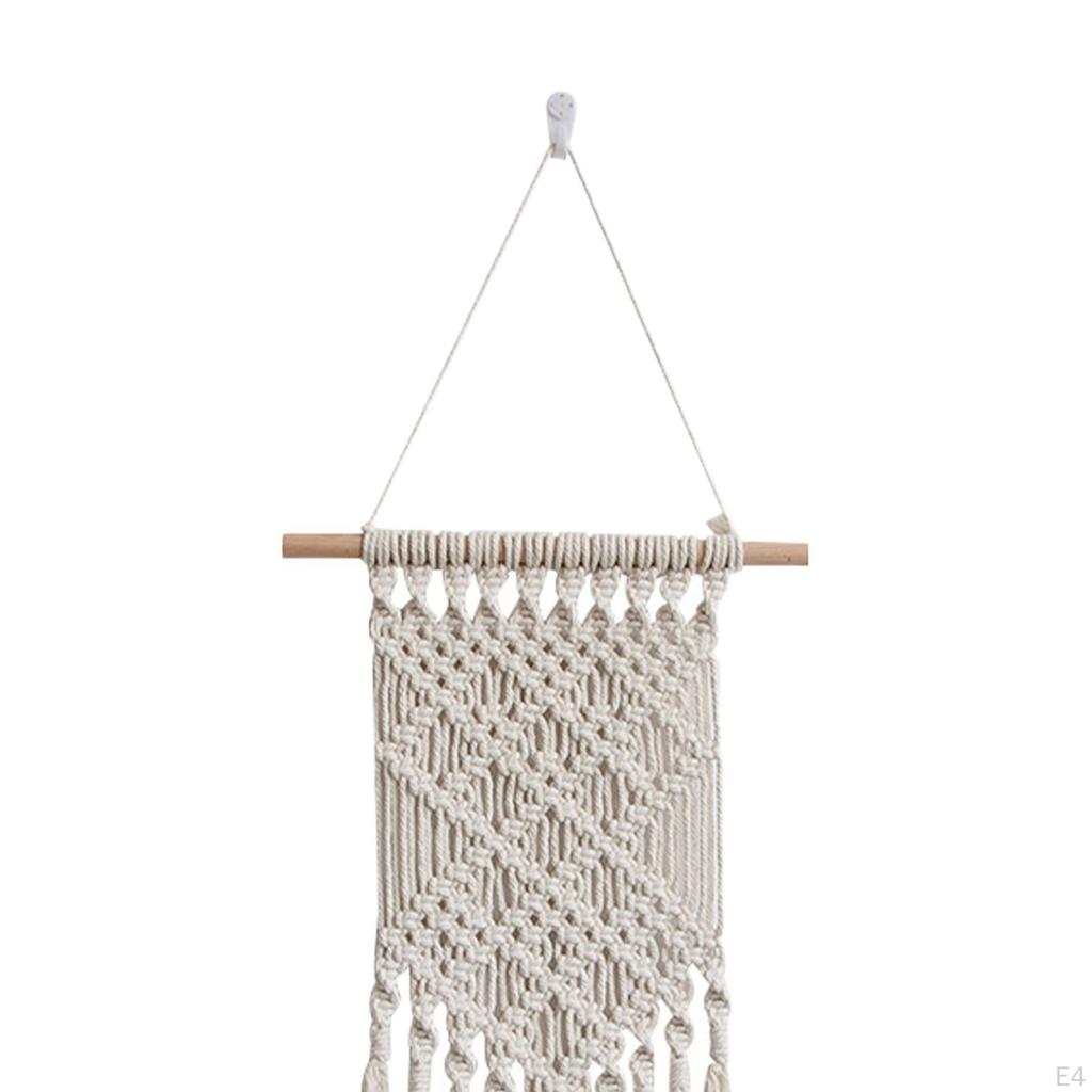 Bohemian Tapestry Hand Woven Farmhouse Chic Tassels Ornaments Macrame Wall Hanging
