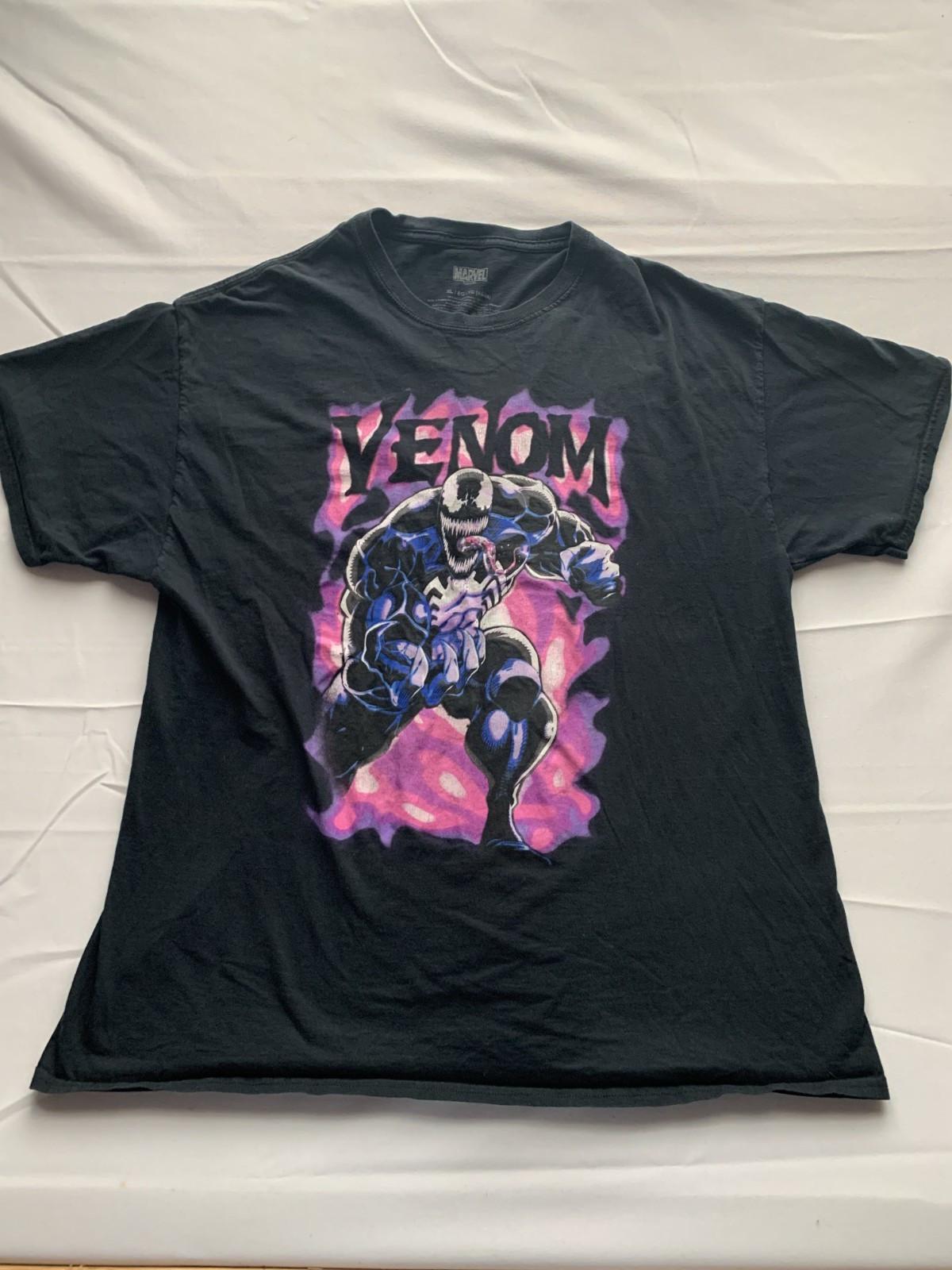Marvel Mens Black Venom Short Sleeve TShirt Size XL S