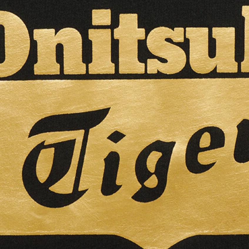 ONITSUKA TIGER Round Neck Letter Short Sleeve T-Shirt Unisex T-Shirts Black Gold 2183B174-001