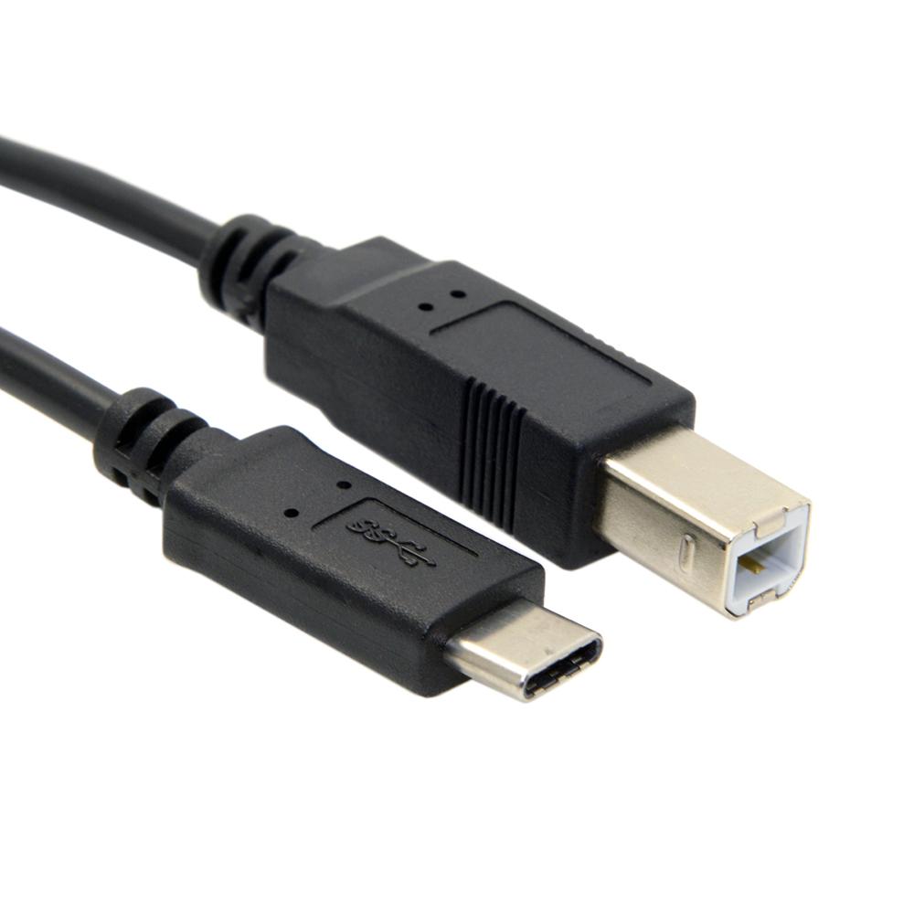 USB-C USB 3.1 Type C Hannkontakt til USB 2.0 B Type Hannkontakt Datakabel for Mobiltelefon & Macbook & Bærbar PC