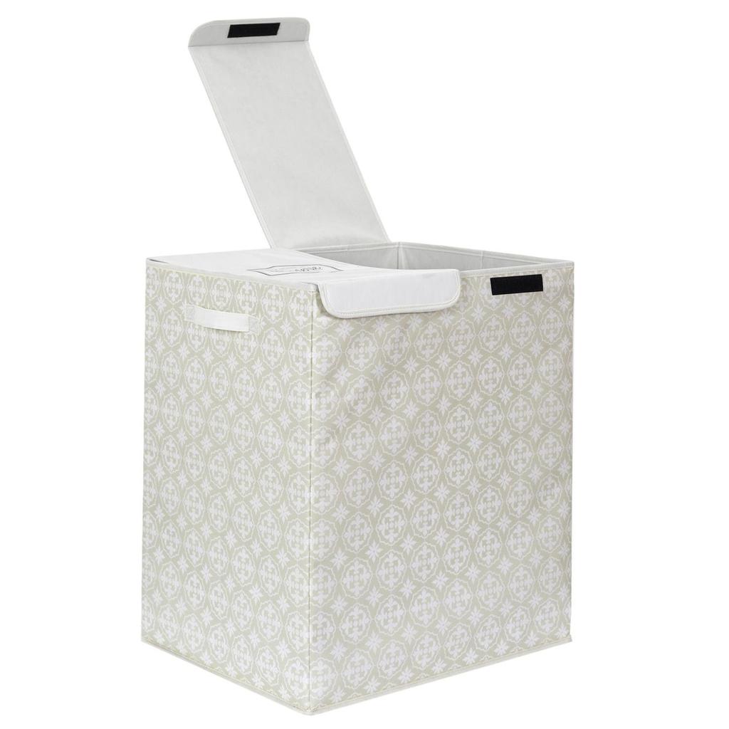 Laundry Basket 50X41X57 Cm Double Gray Fabric Foldable