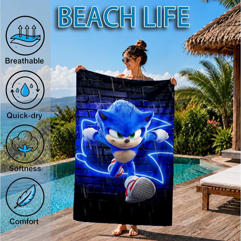 Hedgehog Adventure Speed And Colors Beach Towel, Microfiber Beach Towel, Perfect For Pool, Beach, Travel, Home Decor Beach Party Fan Gifts