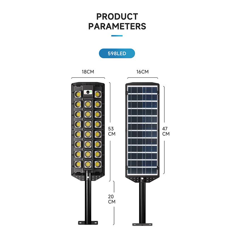 598 LED ultra lumineux extérieur lampadaire solaire 713COB capteur de mouvement étanche éclairage solaire cour rurale résidentielle applique murale lumière à induction
