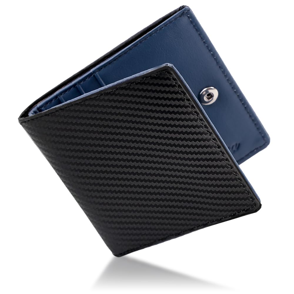 

Компактный кошелек-бифолд Exvita из натуральной кожи с защитой от считывания карт, 12 слотов для карт, 2 отделения для купюр и карман для монет на молнии YKK, темно-синий, мужской, тонкий, кожаный, с застежкой, слотами, отделениями,