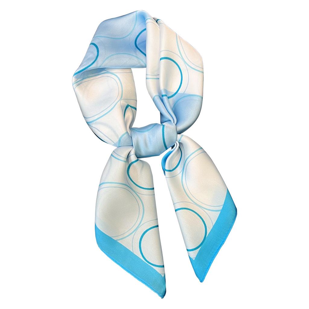 Geometric Pattern Small Square Scarf Silk Scarf Women'S Spring Summer Decoration Neck Protection Neck Small Scarf Versatile