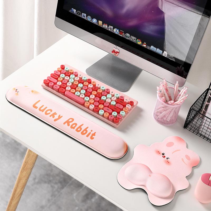 Cute Happy Fishing Wrist Support Mouse & Keyboard Pad for Office