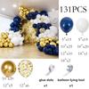 Navy Blue White Balloons Garland Metal Gold Confetti Balloon Arch Kit Wedding Anniversary Birthday Party Baby Shower Decoration