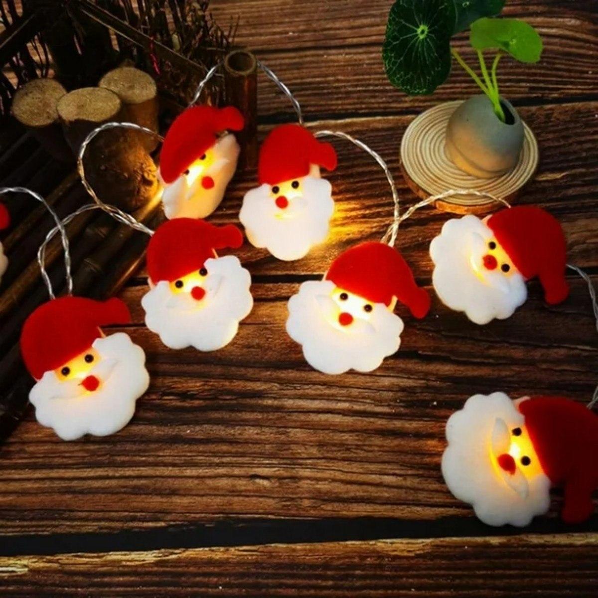 

1pc Christmas String Lights with Red Hat Santa Claus 10/20LED Battery Powered For Home Indoor Outdoor Yard Holiday Xmas Decor 1.5M10LED теплый белый
