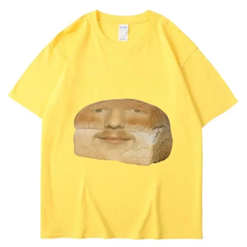 Funny Bread Pattern Print T-shirts Humor Creativity Short Sleeve Casual Men's and Women's Unisex T-shirts