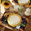 4pcs Linen Placemats, Halloween Theme Decorative Placemats, Suitable for Kitchen Dining Table Decoration, Home Dinner Party Gathering Table Decor,