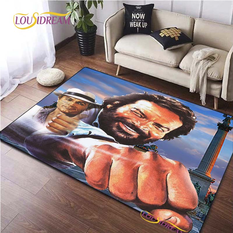 Bud Spencer & Terence Hill Szőnyeg Nappalihoz Hálószobai Szőnyeg Konyhai Ajtó Gyerekek Csúszásmentes Padlószőnyegek fotózási kellékek Alfombra Szőnyeg