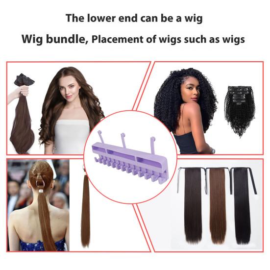 Hair Extension Holder Wig Storage Rack Multipurpose Easy To Install Wall Mounted Multiple Wigs Hanger Storage Organizer