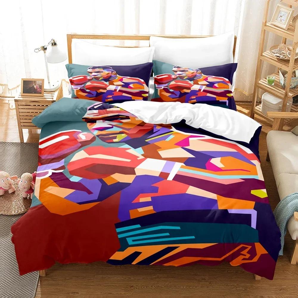 

3D Printed Boxing Bedding Set Duvet Cover Bedroom Comforter Covers Single Twin King Size Quilt Cover Home Textile EU Single(135*200cm)3pcs