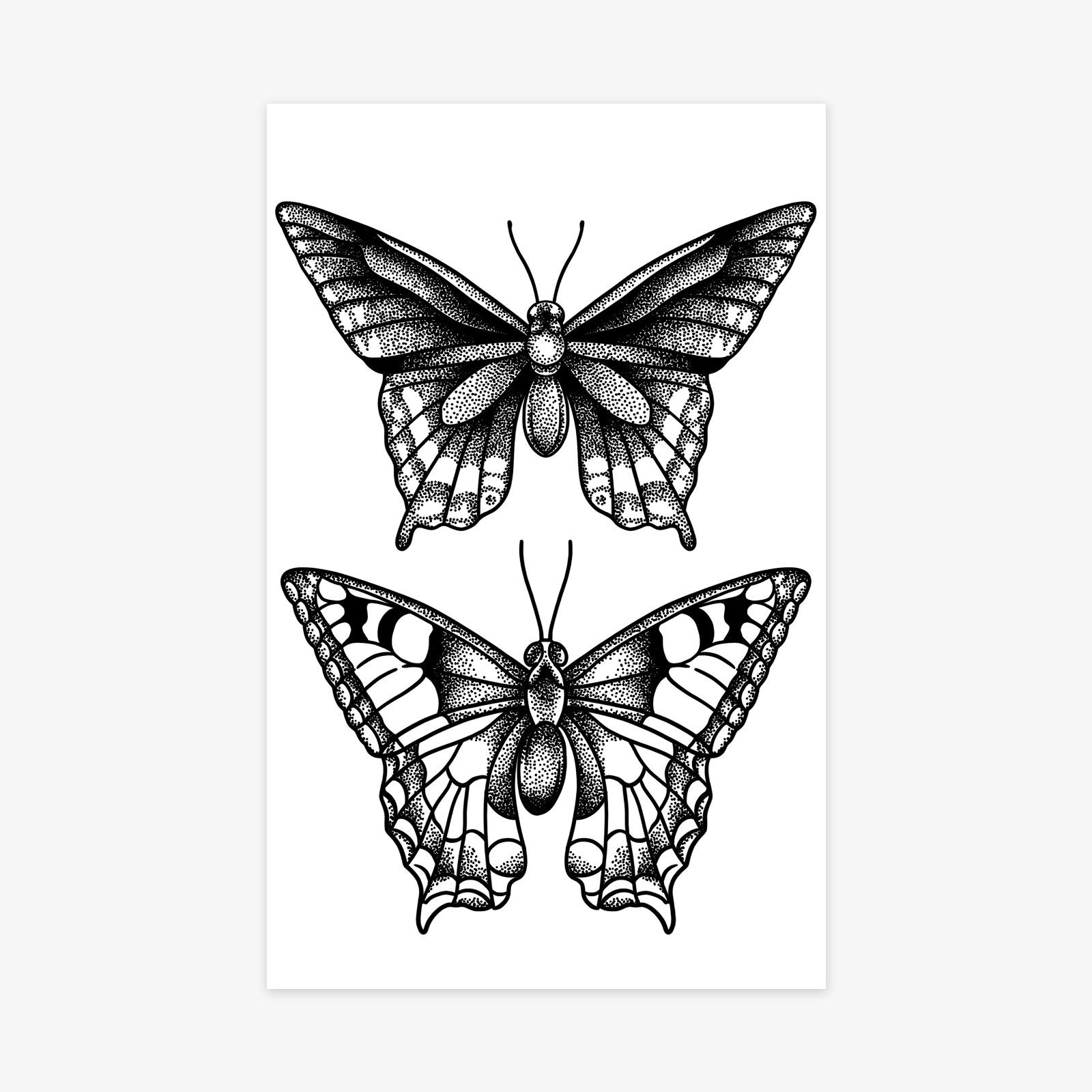 Butterfly Tattoo Sticker Premium Personality Dark Tattoo Sticker 12*19