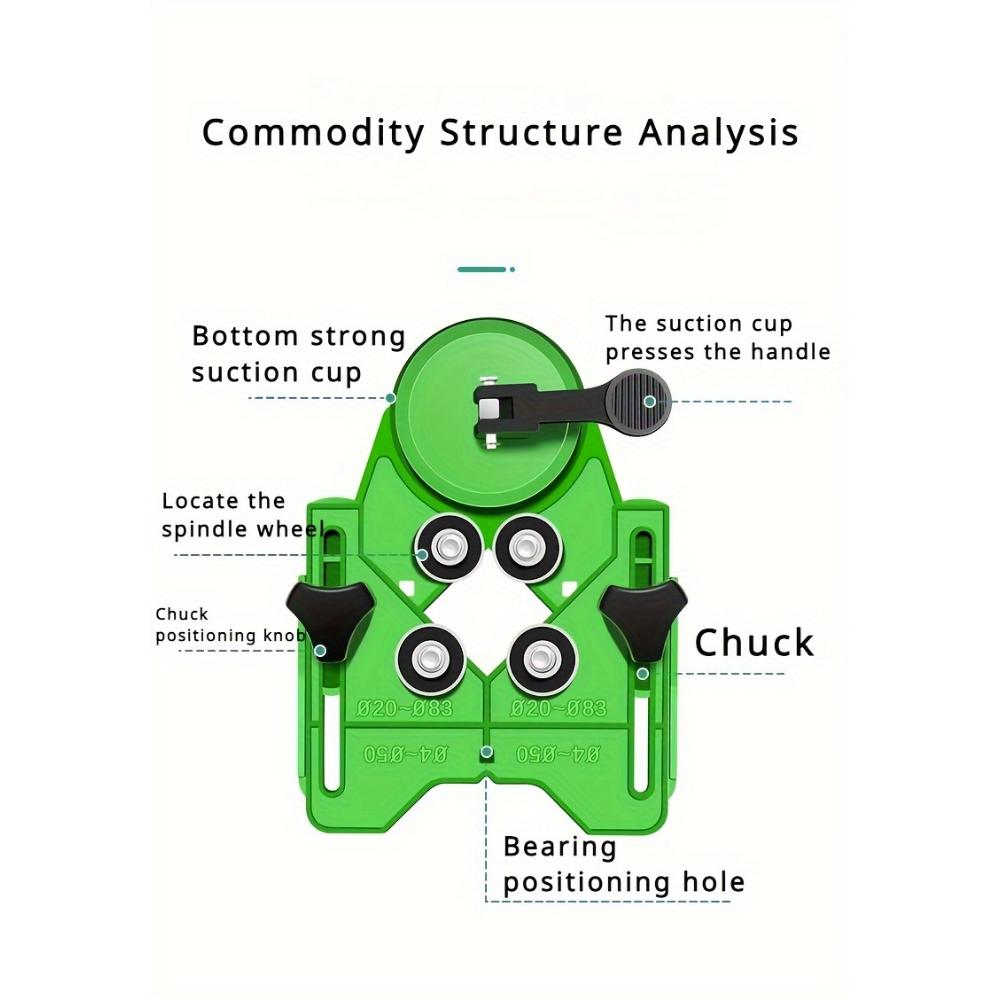 Tile hole locator, glass, marble hole locator, tile chamfering tool, suction cup fixed hole locator, drill hole locator