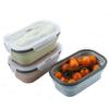 Portable Silicone Food Container Collapsible Bowl Lunch Bento Storage Box Holder