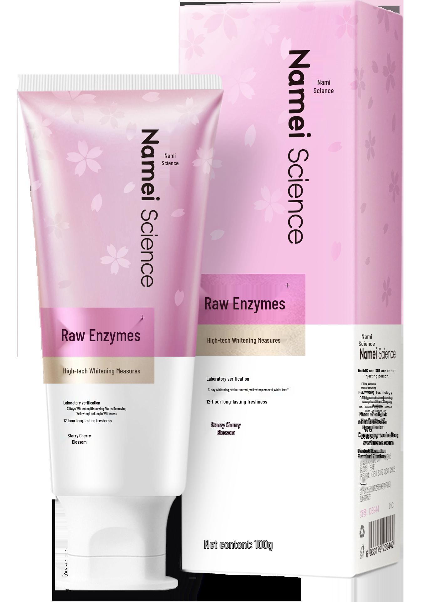 Nami Sheng Enzyme Toothpaste: Fluoride Whitening, Gum Protection, Deep Cleaning, Natural Bad Breath Reducer